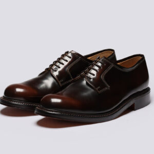 Classic Men's Leather Dress Shoes with Glossy Finish and Laces