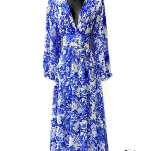 JULIETTA printed dress, long sleeves, buttons and viscose lining with slit
